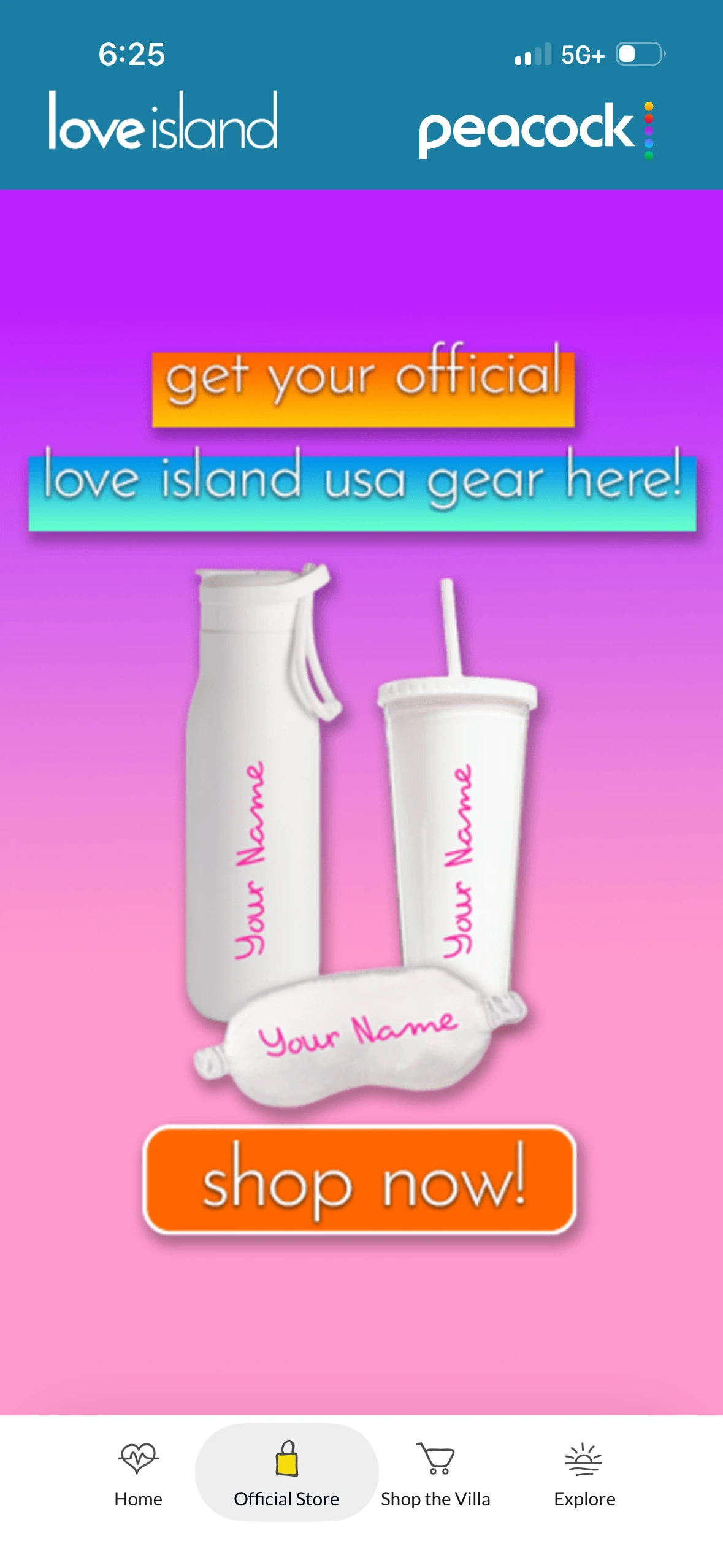 Current Love Island USA app screen, view 2